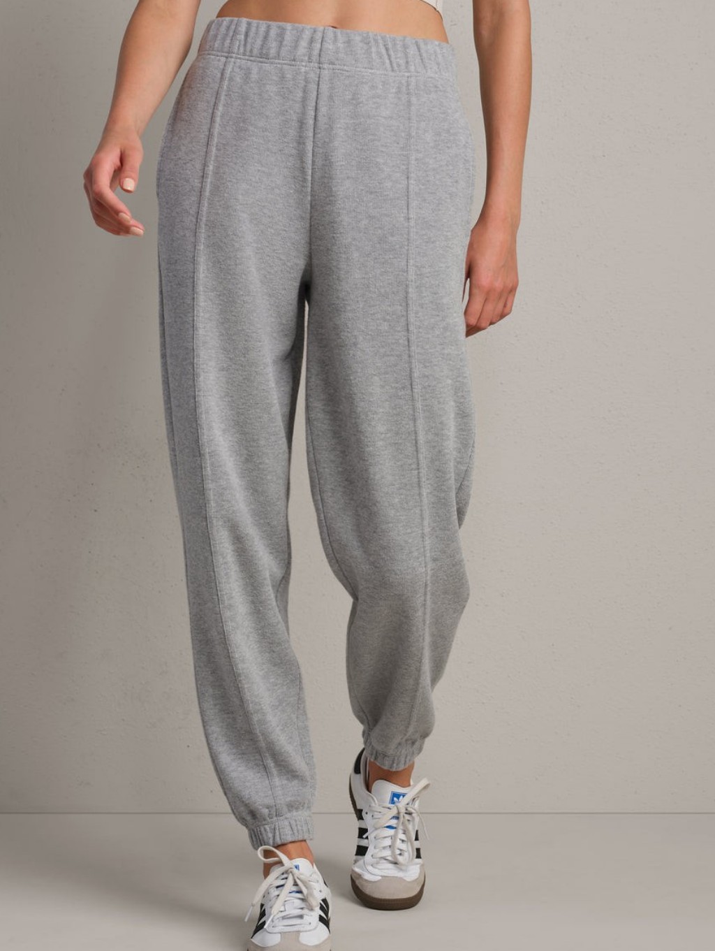 Rhone Signature Ribbed Jogger Sweats Lounge Light Gray Size Small